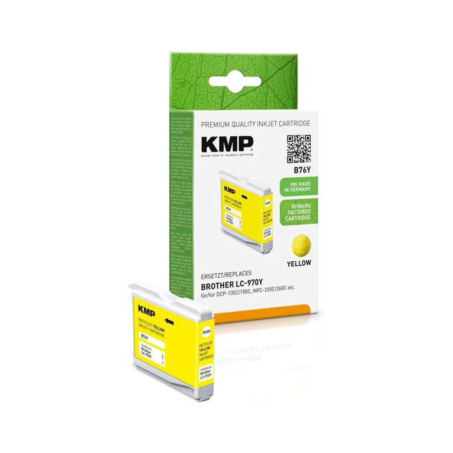 Kmp cartucho brother lc-970y 300 s. amarillo