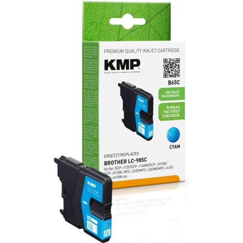 Kmp cartucho brother lc-985c 260 s. cyan remanufactured