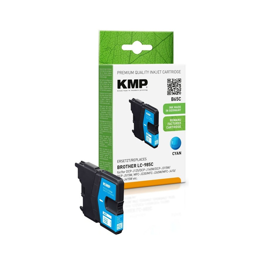 Kmp cartucho brother lc-985c 260 s. cyan remanufactured