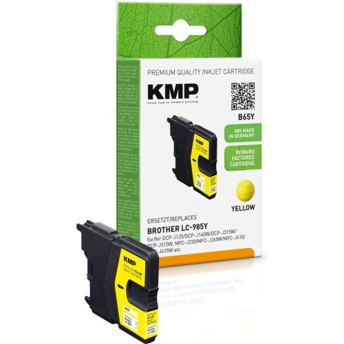 Kmp cartucho brother lc-985y 260 s. amarillo remanufactured