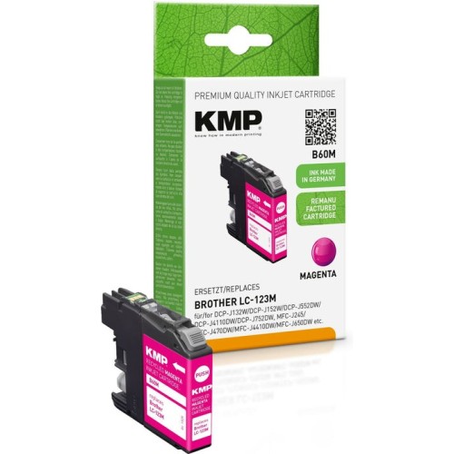 Kmp cartucho brother lc-123m 600 s. magenta remanufactured