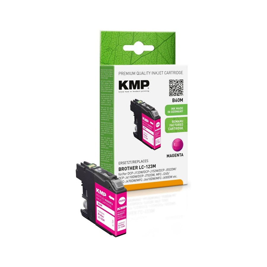 Kmp cartucho brother lc-123m 600 s. magenta remanufactured