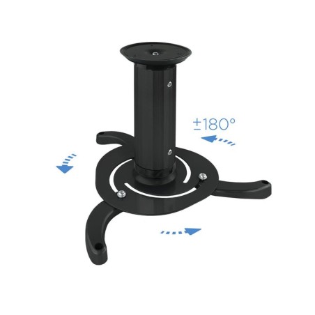 Tooq soporte universal de techo para proyector - inclinable y giratorio - peso max 10kg - negro