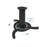 Tooq soporte universal de techo para proyector - inclinable y giratorio - peso max 10kg - negro