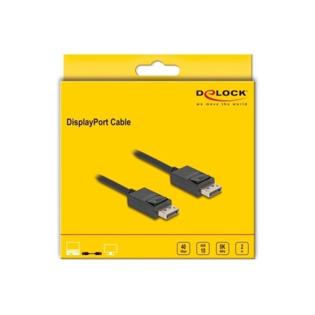Delock 80493 cable displayport 16k 30 hz / 8k 60 hz 40 gbps 2 m