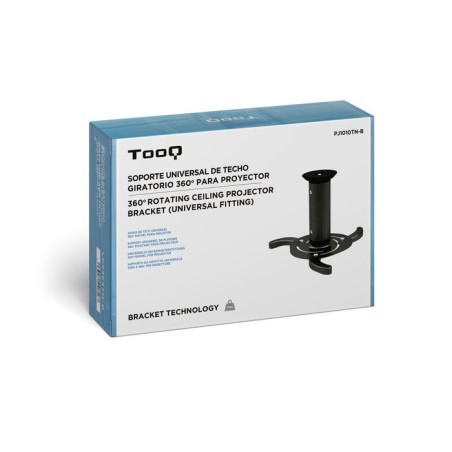 Tooq soporte universal de techo para proyector - inclinable y giratorio - peso max 10kg - negro