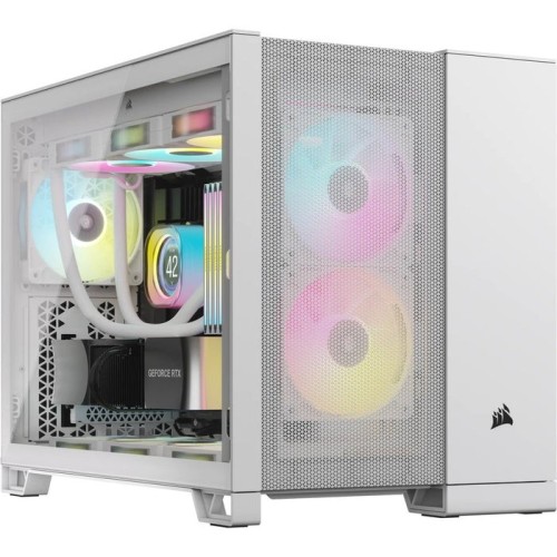 Caja pc corsair geh midi 2500d airflow tempered glass blanco