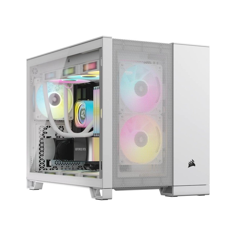 Caja pc corsair geh midi 2500d airflow tempered glass blanco