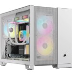 Caja pc corsair geh midi 2500d airflow tempered glass blanco