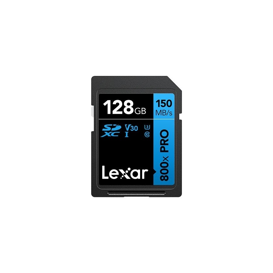 Lexar 128gb professional 800x pro memory card sdxc uhs-i black blue