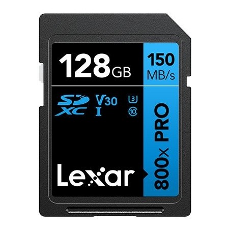 Lexar 128gb professional 800x pro memory card sdxc uhs-i black blue