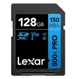 Lexar 128gb professional 800x pro memory card sdxc uhs-i black blue