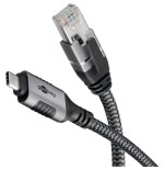 Goobay 70696 cable usb c rj-45 1m negro, plata