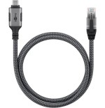 Goobay 70696 cable usb c rj-45 1m negro, plata