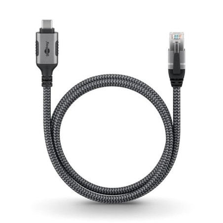 Goobay 70696 cable usb c rj-45 1m negro, plata