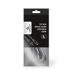 Gembird cable jack a jack 3.5mm (alargo) m/h 2m  negro