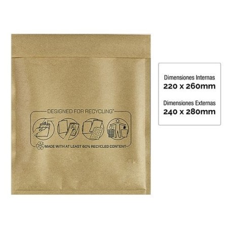 Bankers box pack de 100 bolsas de burbujas acolchada - medida 22x260mm - burbujas internas para amortiguacion - ideal