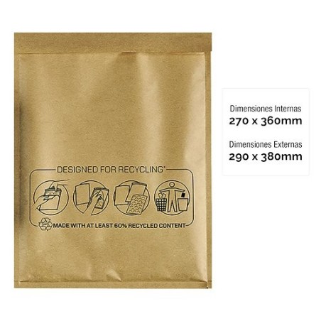 Bankers box pack de 50 bolsas de burbujas acolchada - medida 270x360mm - burbujas internas para amortiguacion - ideal