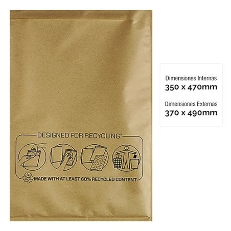 Bankers box pack de 50 bolsas de burbujas acolchada - medida 350x470mm - burbujas internas para amortiguacion - ideal