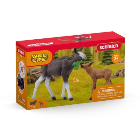 Figura schleich schleich wild life alce vaca con ternero 42629
