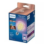 Bombilla wiz philips smart wifi filament clear g95 e27 6.3w 470lm rgb