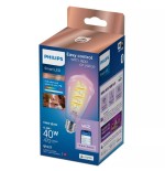 Bombilla wiz philips smart wifi filament clear st64 e27 6.3w 470lm rgb