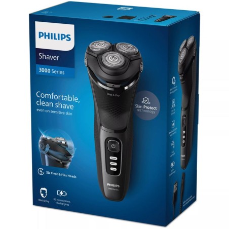 Philips s3244 12 afeitadora, mojada y seca, negra
