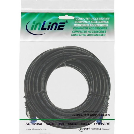 Inline® cable de red armoured, u/ftp, cat.6a, black, 20m