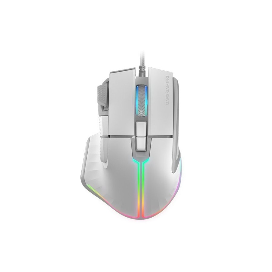 Ratón gaming mars gaming mm-xt hasta 12800dpi blanco