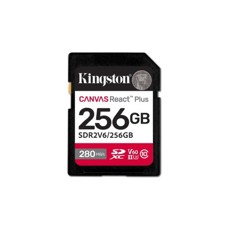 Kingston sdxc 256gb canvas react plus sdxc uhs-ii 280r/100w u3 v60