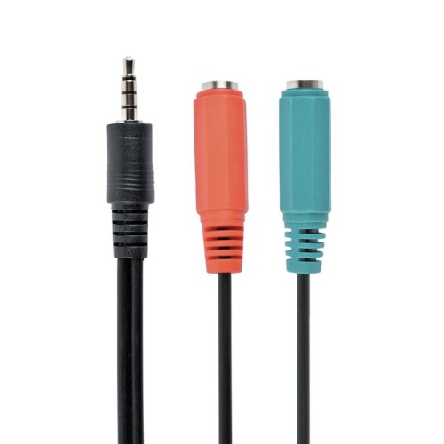Gembird cable de audio 1xjack 3.5  a  2xjack 3.5 m/h negro cca-417