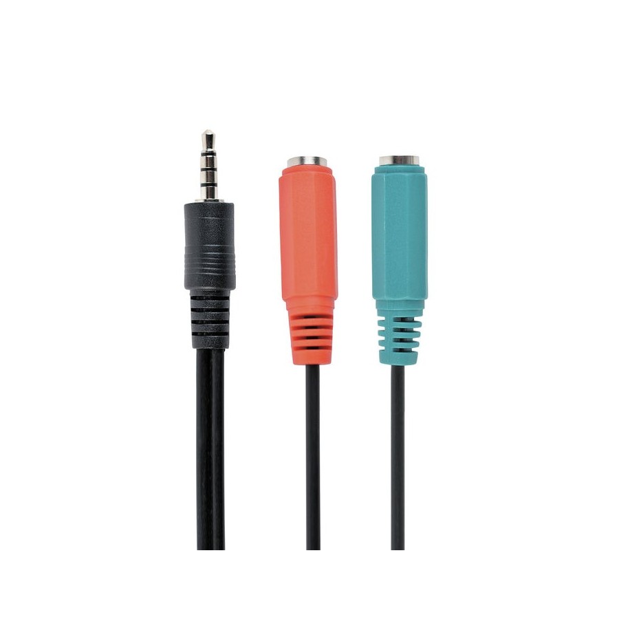 Gembird cable de audio 1xjack 3.5  a  2xjack 3.5 m/h negro cca-417