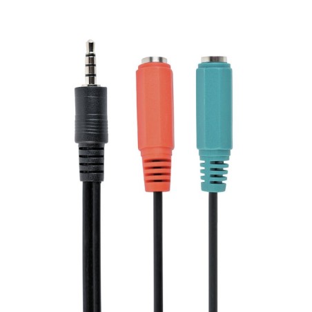 Gembird cable de audio 1xjack 3.5  a  2xjack 3.5 m/h negro cca-417