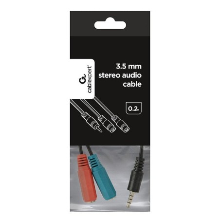 Gembird cable de audio 1xjack 3.5  a  2xjack 3.5 m/h negro cca-417