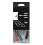 Gembird cable de audio 1xjack 3.5  a  2xjack 3.5 m/h negro cca-417