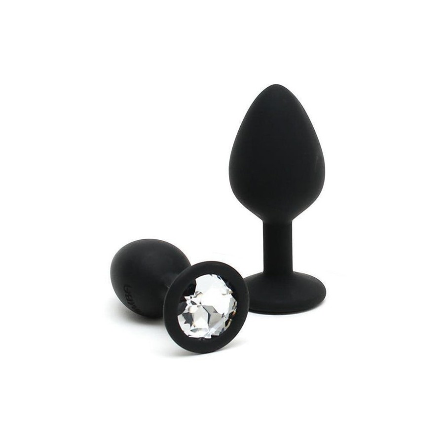Set de 2 plugs con joya berlin negro