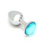 Plug anal de metal sofia con joya azul