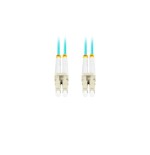 Lanberg cable fibra óptica lc upc-lc upc duplex 0.5m lszh om3 50 125 3.0mm aqua