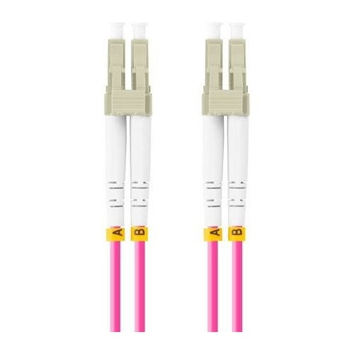 Lanberg cable fibra óptica lc upc-lc upc duplex 0.5m lszh om4 50 125 3.0mm violet