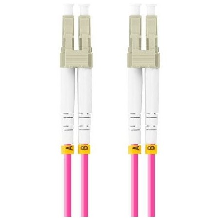 Lanberg cable fibra óptica lc upc-lc upc duplex 0.5m lszh om4 50 125 3.0mm violet