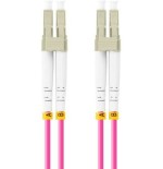 Lanberg cable fibra óptica lc upc-lc upc duplex 0.5m lszh om4 50 125 3.0mm violet