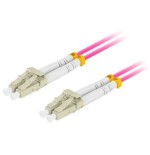 Lanberg cable fibra óptica lc upc-lc upc duplex 0.5m lszh om4 50 125 3.0mm violet