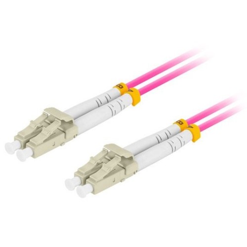 Lanberg cable fibra óptica lc upc-lc upc duplex 3m lszh om4 50 125 3.0mm violet