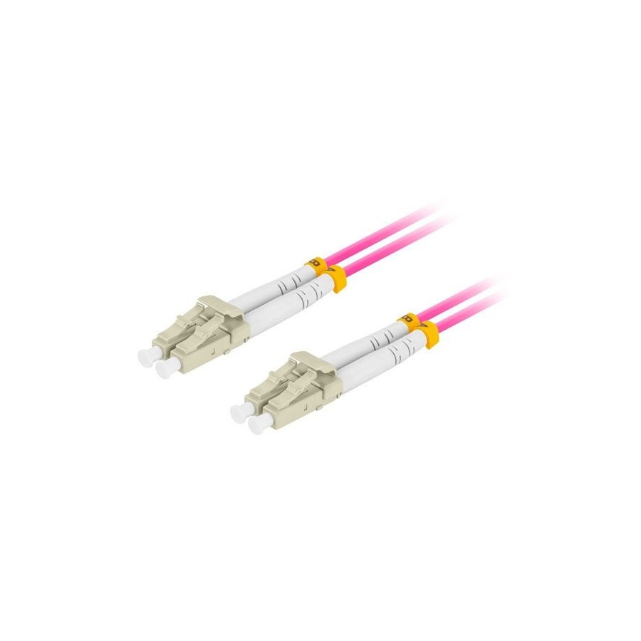 Lanberg cable fibra óptica lc upc-lc upc duplex 3m lszh om4 50 125 3.0mm violet