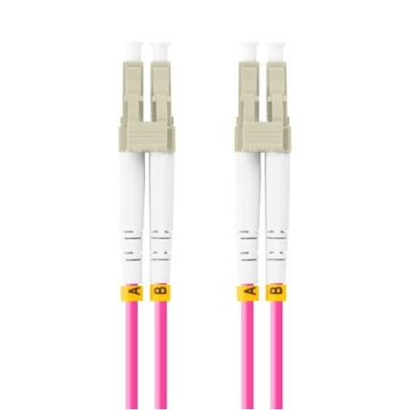 Lanberg cable fibra óptica lc upc-lc upc duplex 3m lszh om4 50 125 3.0mm violet