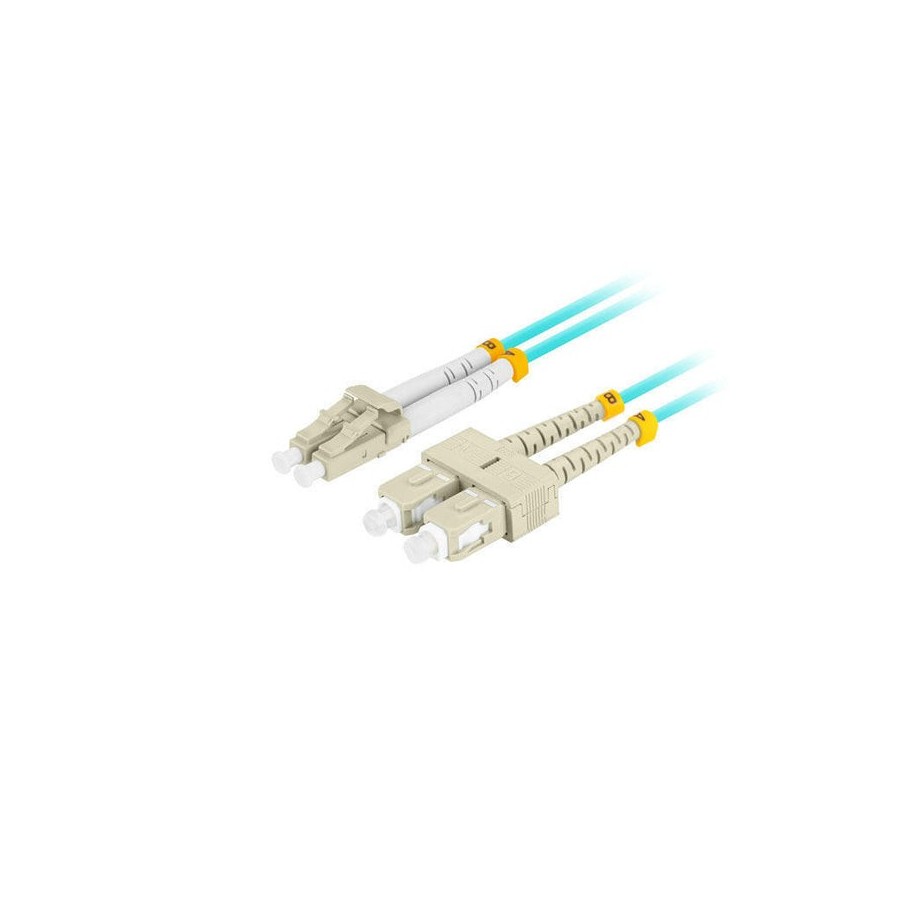 Lanberg cable fibra óptica mm lc upc-sc upc duplex 1m lszh om3 50 125 3.0mm aqua