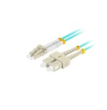 Lanberg cable fibra óptica mm lc upc-sc upc duplex 1m lszh om3 50 125 3.0mm aqua