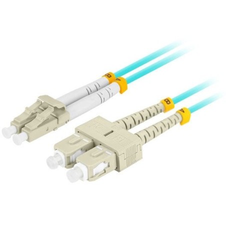Lanberg cable fibra óptica mm lc upc-sc upc duplex 2m lszh om3 50 125 3.0mm aqua