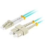 Lanberg cable fibra óptica mm lc upc-sc upc duplex 2m lszh om3 50 125 3.0mm aqua