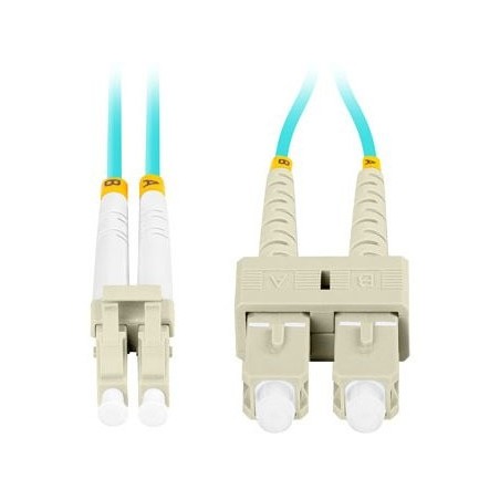Lanberg cable fibra óptica mm lc upc-sc upc duplex 2m lszh om3 50 125 3.0mm aqua